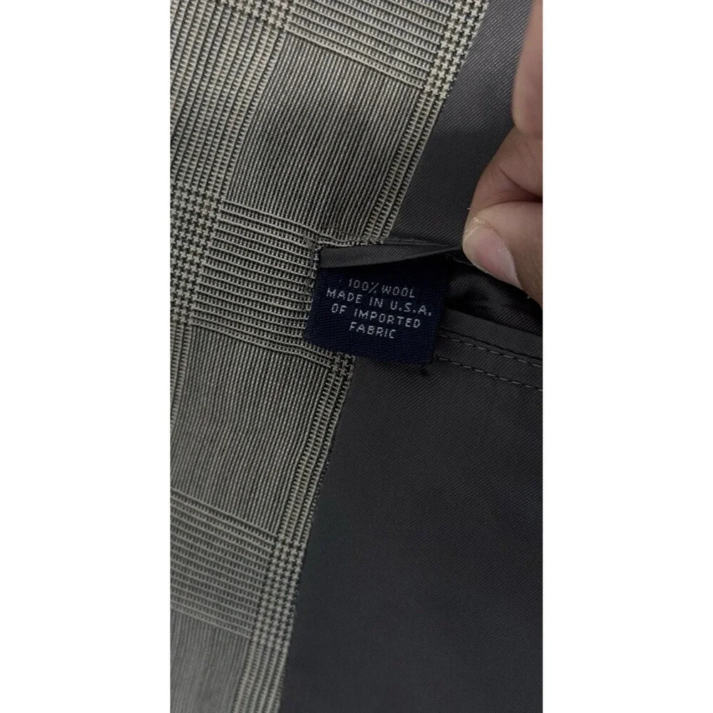 VTG Brooks Brothers Brooksease Wool Blazer Gray Glen Plaid USA Read Measurements